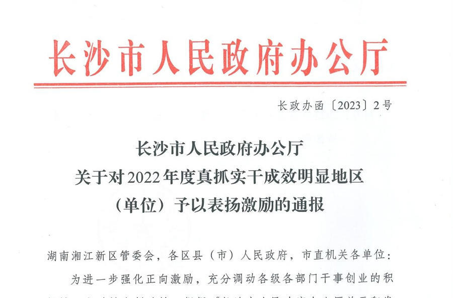  喜訊！湘江集團真抓實干顯成效 獲市政府表彰