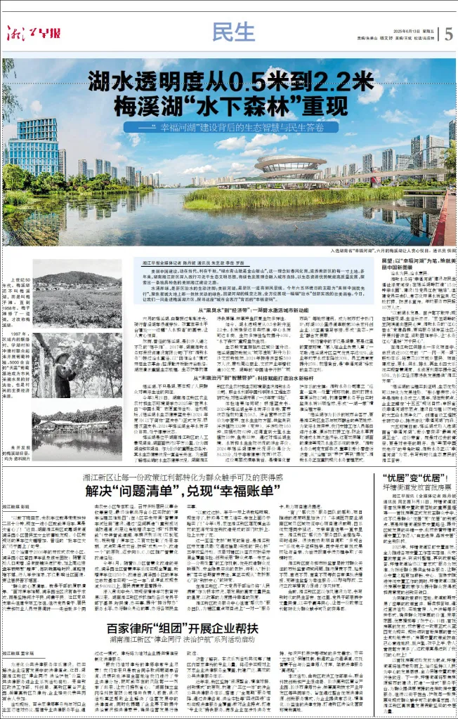  媒體關(guān)注丨湖水透明度從0.5米到2.2米，梅溪湖“水下森林”重現(xiàn)